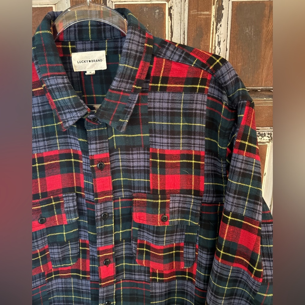 Lucky Plaid Cloud Soft Flannel Patchwork Shirt- s… - image 6